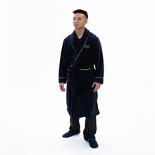 Load image into Gallery viewer, Men Navy Personalised Robe