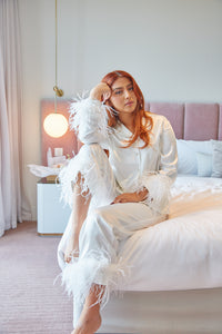 Pearl White - Feather Pyjama Set
