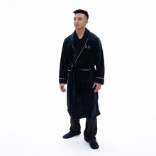 Load image into Gallery viewer, Men Navy Personalised Robe
